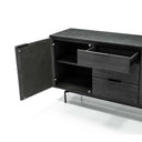 Fluid Home Interiors - The Manhattan Black Storage Cabinet with Two Doors and Three Drawers - Libra Interiors