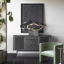 Fluid Home Interiors - The Manhattan Black Storage Cabinet with Two Doors and Three Drawers - Libra Interiors