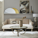 Fluid Home Interiors - White Marble And Antique Gold Iron Coffee Table - Libra Company