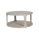 Fluid Home Interiors - Solid Carved Wooden Coffee Table in Whitewash Finish - Libra Interiors