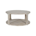 Fluid Home Interiors - Solid Carved Wooden Coffee Table in Whitewash Finish - Libra Interiors