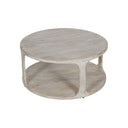 Fluid Home Interiors - Solid Carved Wooden Coffee Table in Whitewash Finish - Libra Interiors