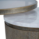 Fluid Home Interiors - The Roman Aged Gold Marble Side Nesting Table - Libra Interiors