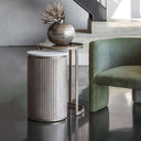 Fluid Home Interiors - The Roman Aged Gold Marble Side Nesting Table - Libra Interiors