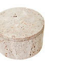 Sahara Travertine Round Trinket Box