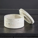 Sahara Travertine Round Trinket Box