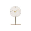 Fluid Home Interiors - White Marble Mantle Clock On Stand - Libra Interiors