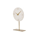 Fluid Home Interiors - White Marble Mantle Clock On Stand - Libra Interiors