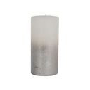 Fluid Home Interiors white and metallic silver ombre pillar candle 10x20cm 