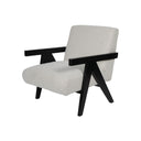 Fluid Home Interiors - Wooden Frame Cream Boucle Armchair - Fluid Home Interiors