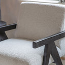 Fluid Home Interiors - Wooden Frame Cream Boucle Armchair - Fluid Home Interiors