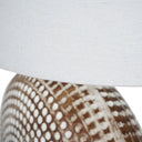 Fluid Home Interiors - Round Ceramic Lamp Base 65cm with Ivory Oval Drum Shade - Libra Interiors