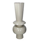 Fluid Home Interiors -  Sleek Cream Ceramic Vase - Libra Interiors